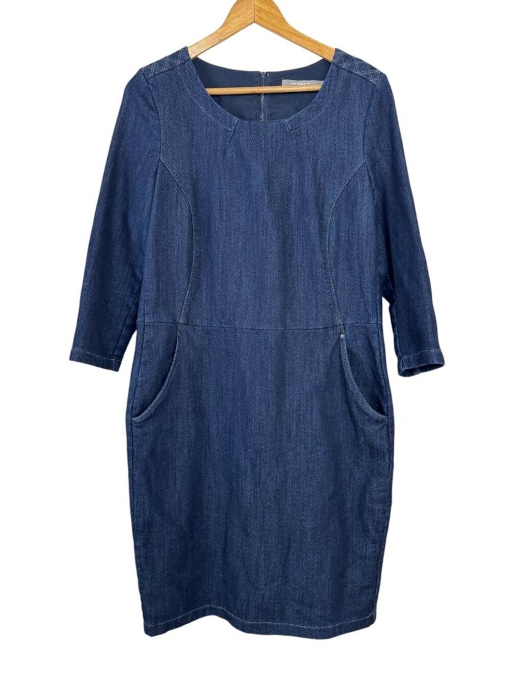 Sandwich_ Blue Denim Dress Size EU 42 (US 10) Casual Preppy Stretchy Dark Wash